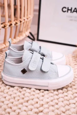 Hot Big Star Shoes Dziecięce Trampki Na Rzepy BIG STAR HH374100 Niebieskie