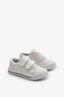 Outlet Big Star Shoes Dziecięce Trampki Na Rzepy Big Star NN374117 Białe Biały