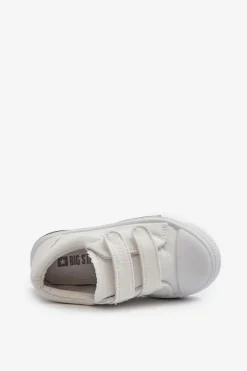 Outlet Big Star Shoes Dziecięce Trampki Na Rzepy Big Star NN374117 Białe Biały