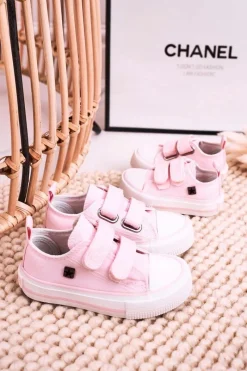 Chłopięce|Dziewczęce>Big Star Shoes Dziecięce Trampki Na Rzepy BIG STAR HH374099 Różowe