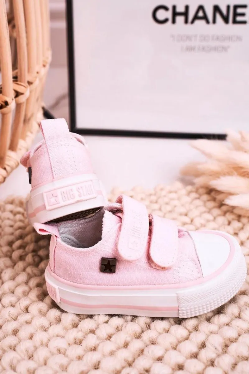 Chłopięce|Dziewczęce>Big Star Shoes Dziecięce Trampki Na Rzepy BIG STAR HH374099 Różowe