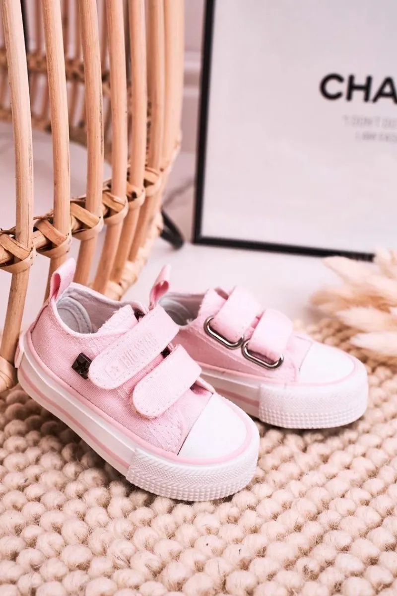 Chłopięce|Dziewczęce>Big Star Shoes Dziecięce Trampki Na Rzepy BIG STAR HH374099 Różowe