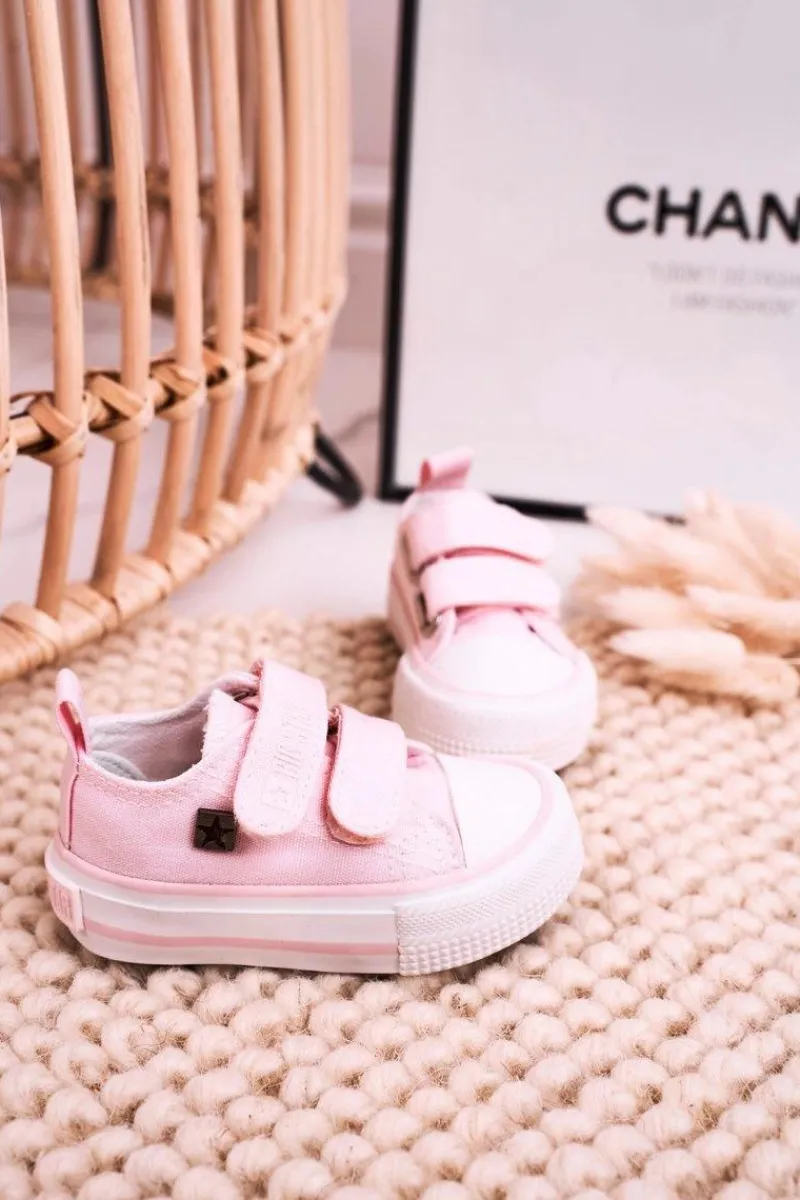 Chłopięce|Dziewczęce>Big Star Shoes Dziecięce Trampki Na Rzepy BIG STAR HH374099 Różowe