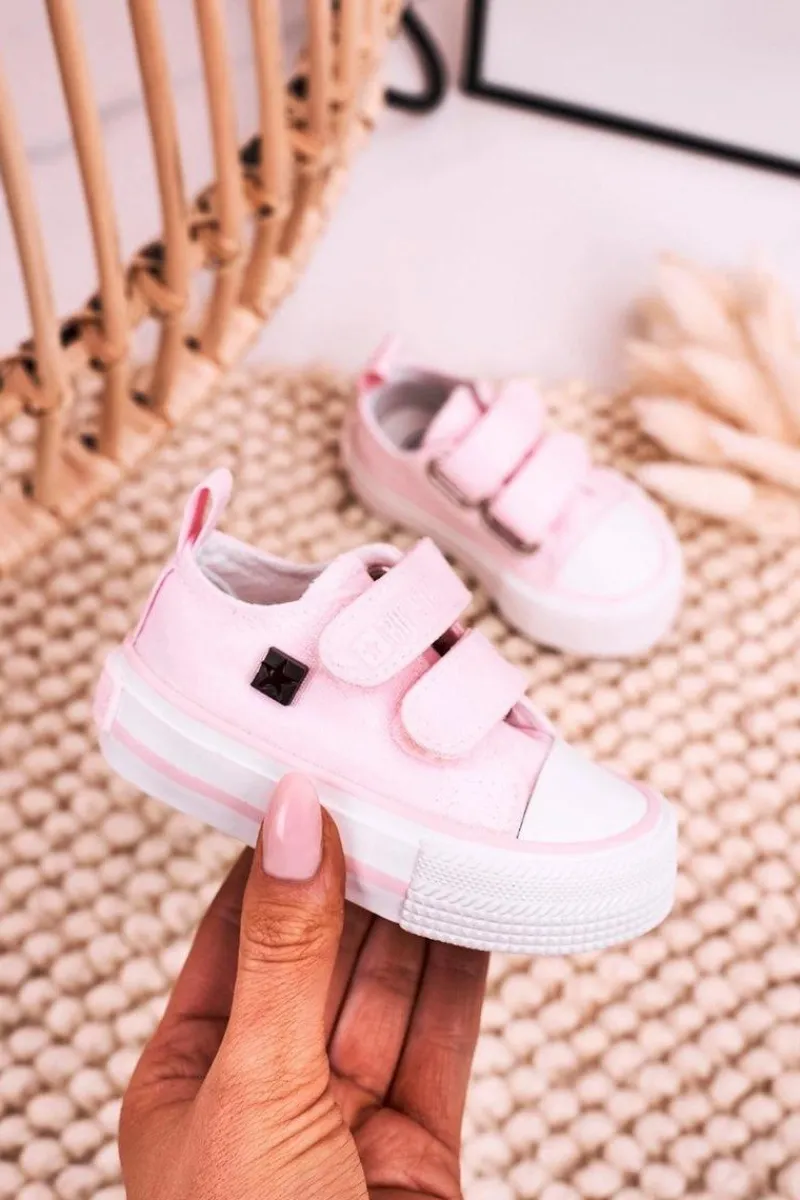 Chłopięce|Dziewczęce>Big Star Shoes Dziecięce Trampki Na Rzepy BIG STAR HH374099 Różowe