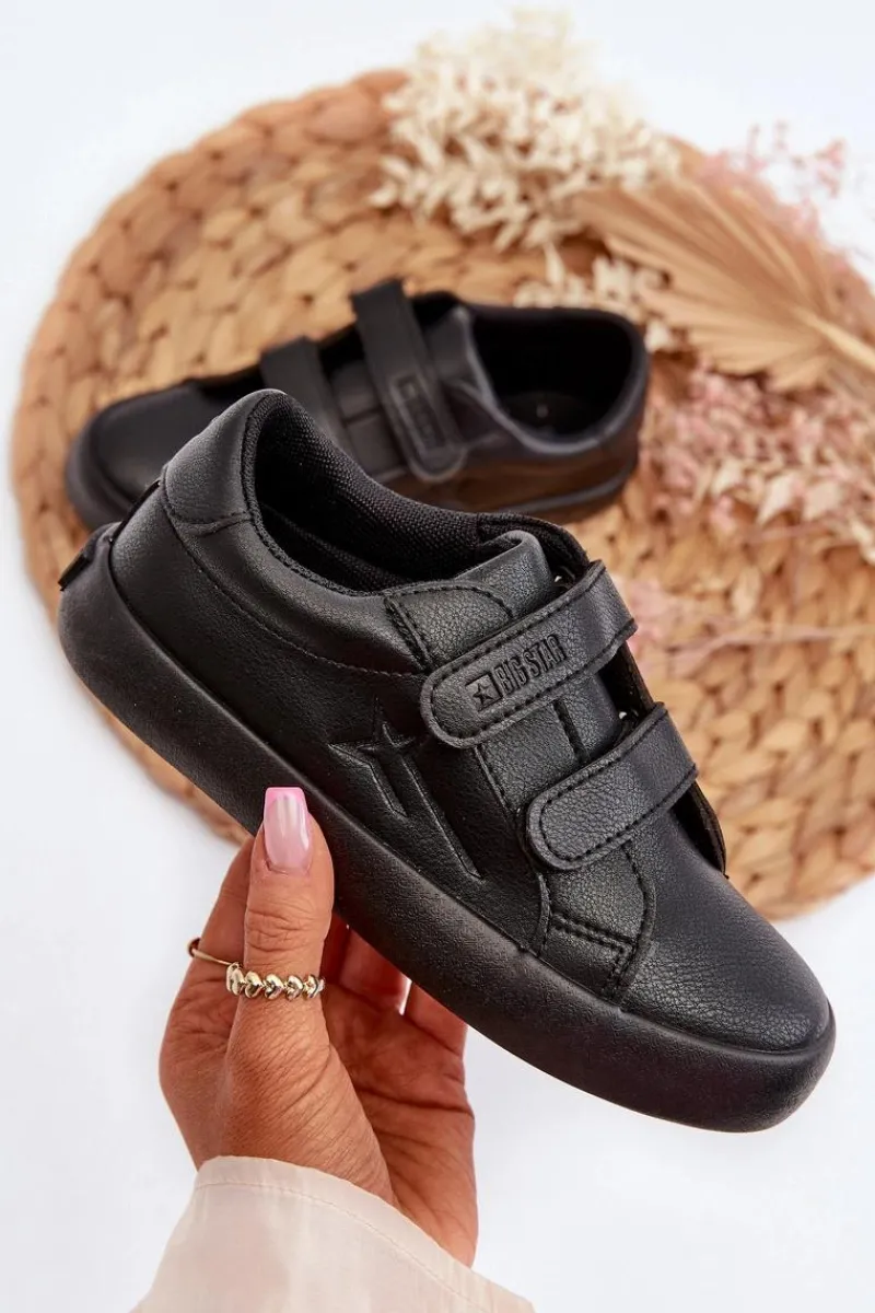 Online Big Star Shoes Dziecięce Trampki Na Rzepy Big Star NN374006 Czarne Czarny