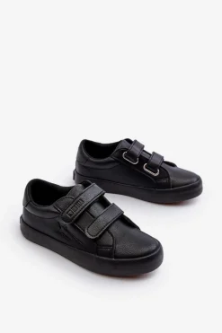 Online Big Star Shoes Dziecięce Trampki Na Rzepy Big Star NN374006 Czarne Czarny