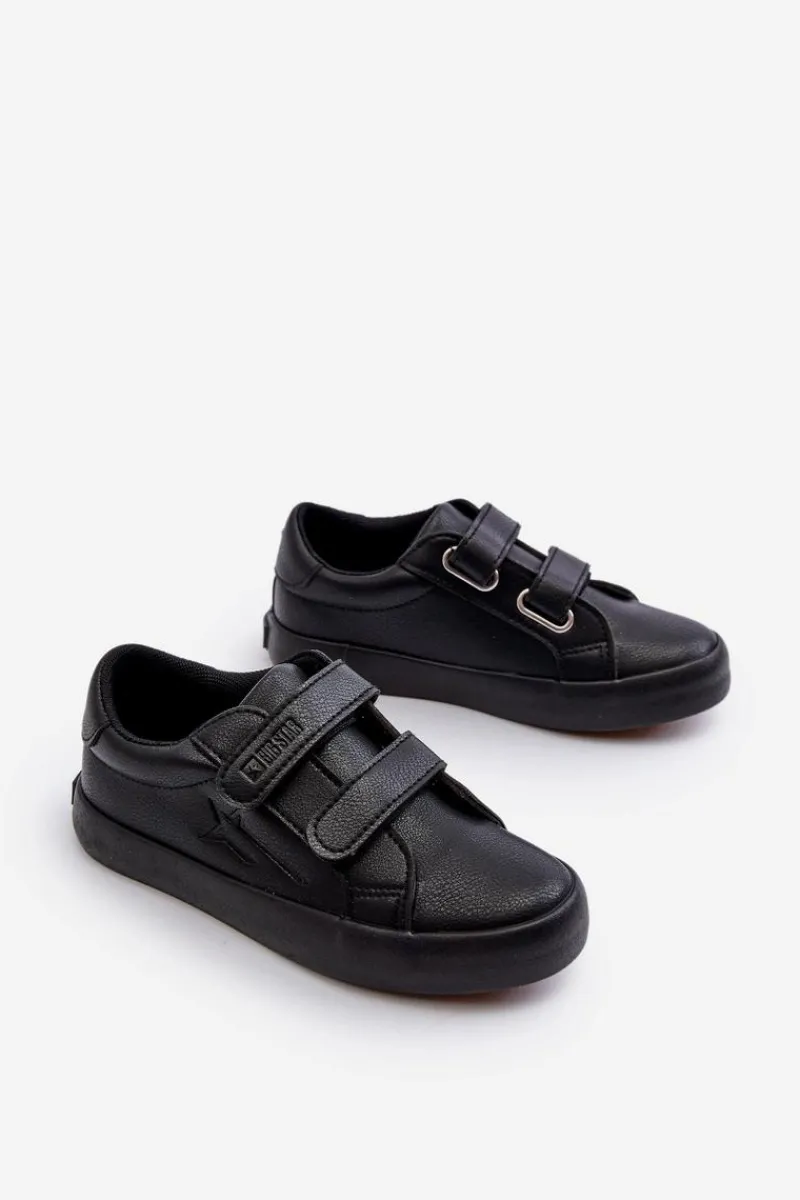 Online Big Star Shoes Dziecięce Trampki Na Rzepy Big Star NN374006 Czarne Czarny