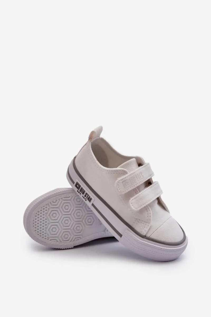 Chłopięce|Dziewczęce>Big Star Shoes Dziecięce Trampki Na Rzepy Big Star LL374016 Białe