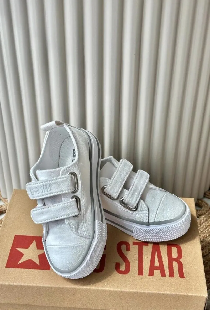 Chłopięce|Dziewczęce>Big Star Shoes Dziecięce Trampki Na Rzepy Big Star LL374016 Białe
