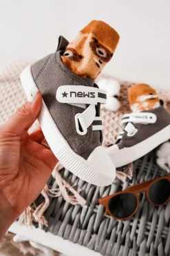 Chłopięce>Evento Dziecięce Trampki Na Rzepy Szare News