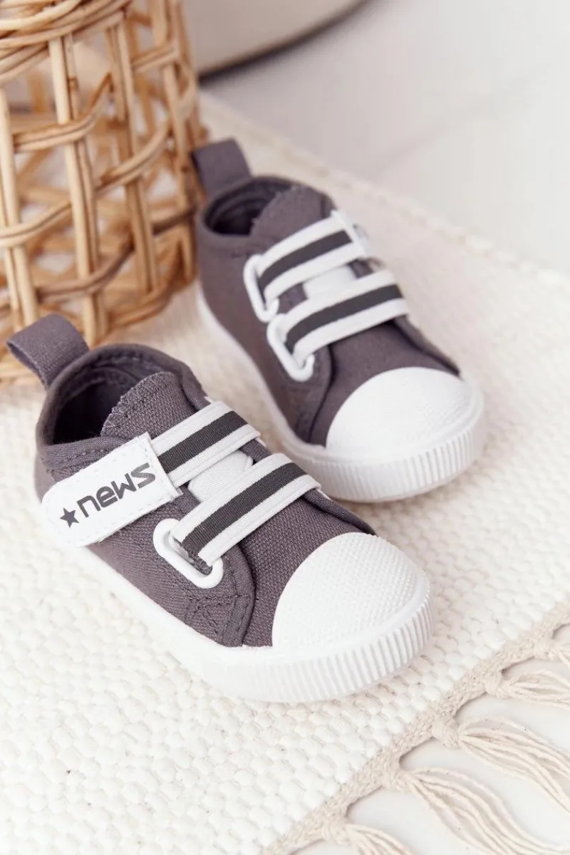 Chłopięce>Evento Dziecięce Trampki Na Rzepy Szare News