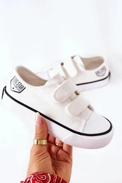 Chłopięce|Dziewczęce>Big Star Shoes Dziecięce Trampki Na Rzepy Big Star FF374061 Białe