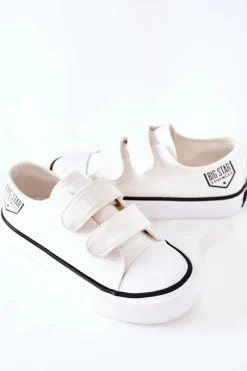 Chłopięce|Dziewczęce>Big Star Shoes Dziecięce Trampki Na Rzepy Big Star FF374061 Białe