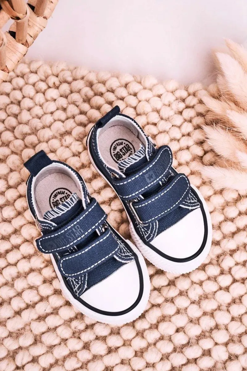 Hot Big Star Shoes Dziecięce Trampki Na Rzepy BIG STAR HH374097 Granatowe