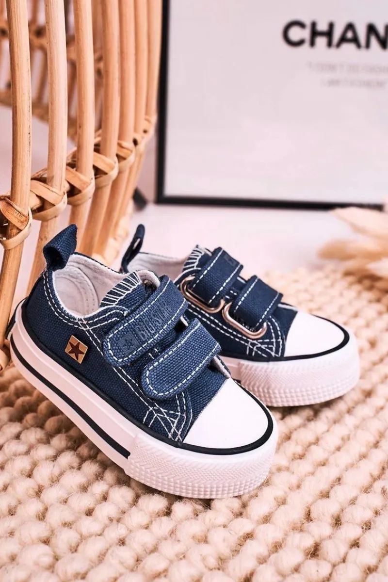 Hot Big Star Shoes Dziecięce Trampki Na Rzepy BIG STAR HH374097 Granatowe