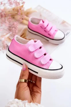 Clearance Dziecięce Trampki Na Rzepy Różowe Bernie Dzieci Chłopięce|Dziewczęce