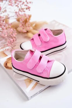 Clearance Dziecięce Trampki Na Rzepy Różowe Bernie Dzieci Chłopięce|Dziewczęce