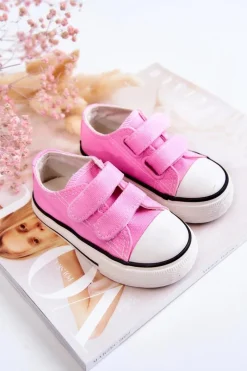 Clearance Dziecięce Trampki Na Rzepy Różowe Bernie Dzieci Chłopięce|Dziewczęce