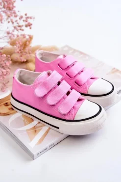 Clearance Dziecięce Trampki Na Rzepy Różowe Bernie Dzieci Chłopięce|Dziewczęce