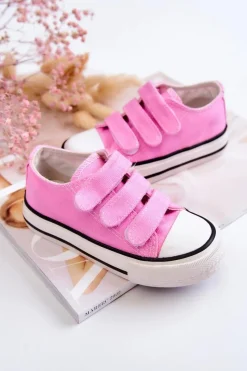 Clearance Dziecięce Trampki Na Rzepy Różowe Bernie Dzieci Chłopięce|Dziewczęce