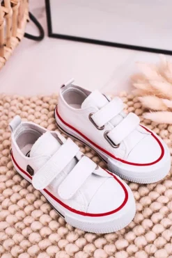 Chłopięce|Dziewczęce>Big Star Shoes Dziecięce Trampki Na Rzepy BIG STAR HH374199 Białe Biały