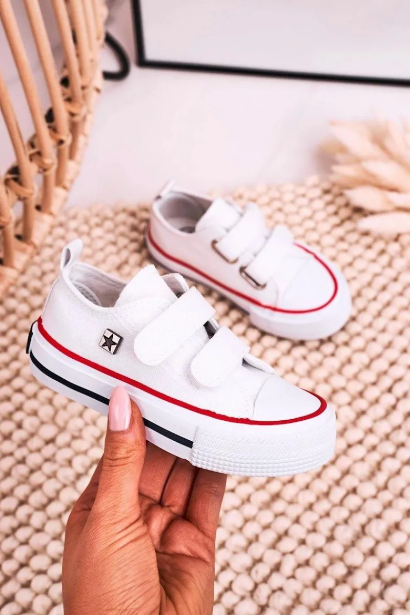 Chłopięce|Dziewczęce>Big Star Shoes Dziecięce Trampki Na Rzepy BIG STAR HH374199 Białe Biały