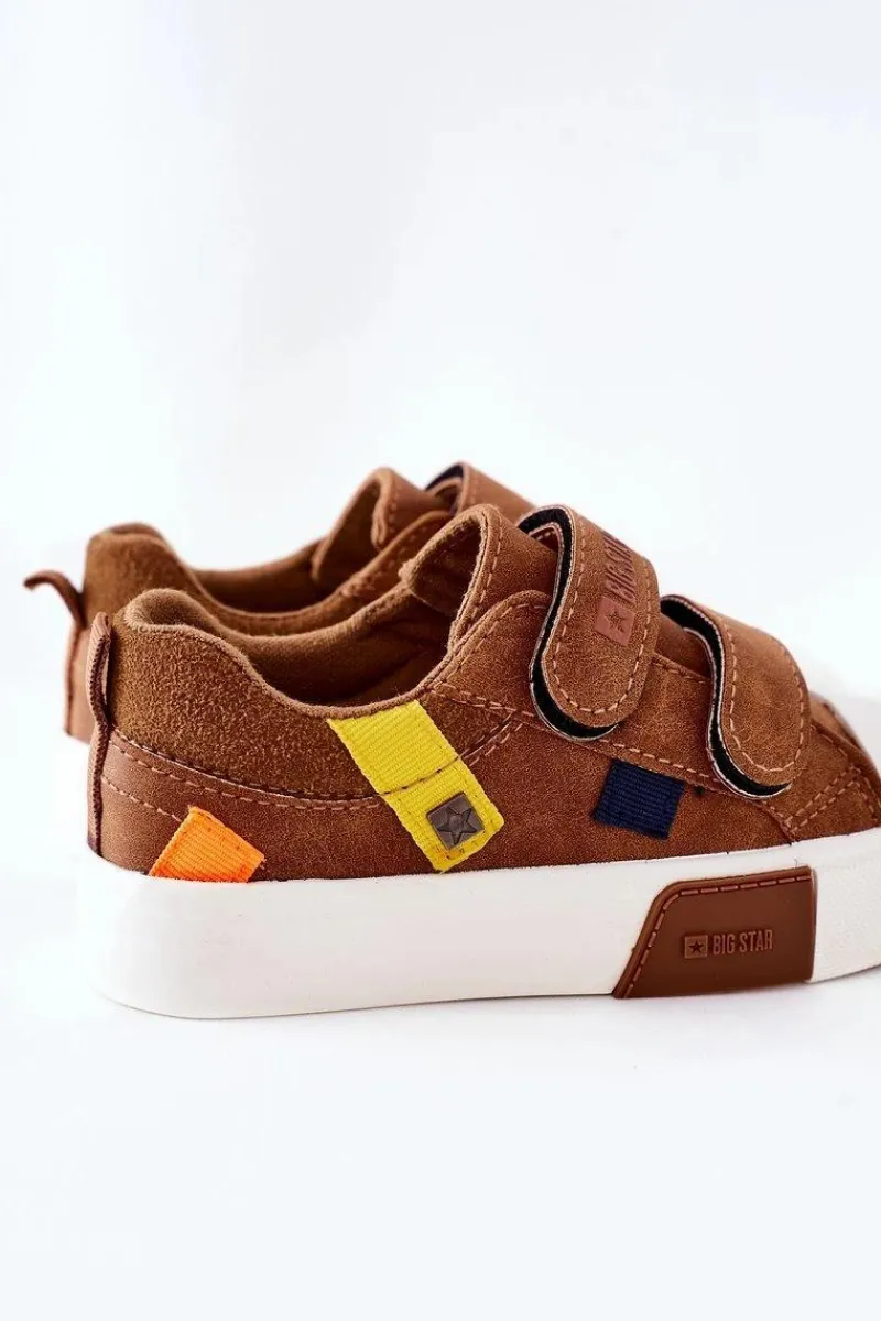 Chłopięce|Dziewczęce>Big Star Shoes Dziecięce Trampki Na Rzepy Big Star II374017 Camel