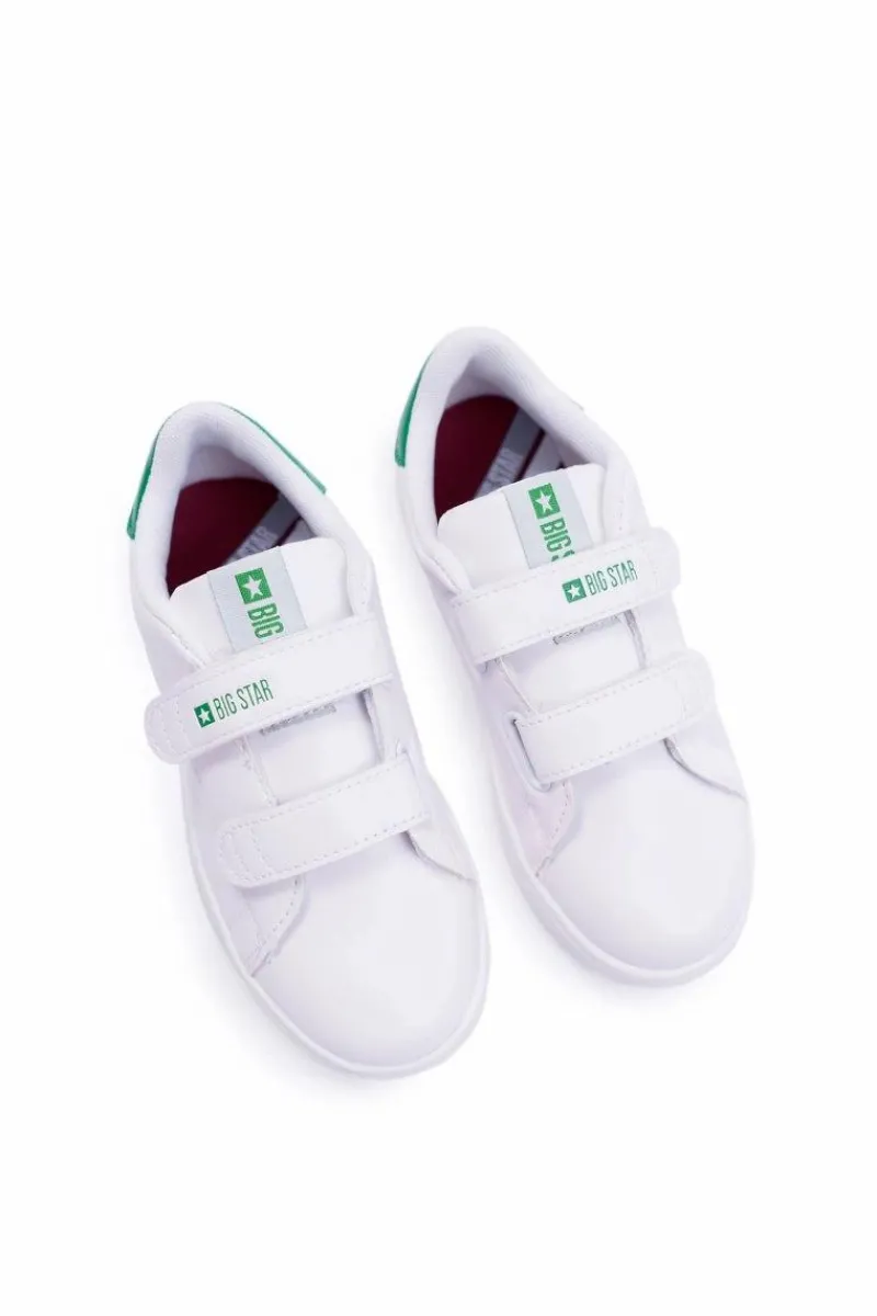 Hot Dziecięce Trampki Na Rzepy Big Star DD374029 Białe Damskie Chłopięce|Dziewczęce