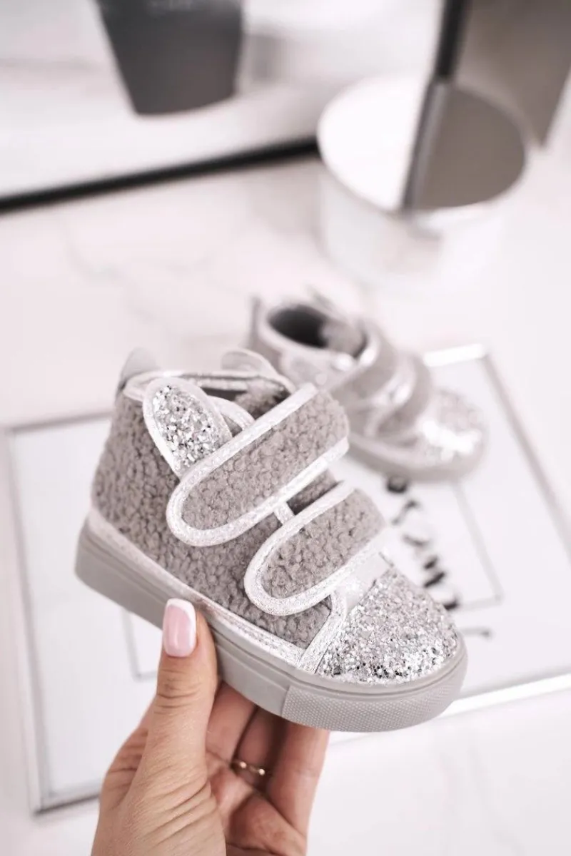 Dziewczęce>Boto Dziecięce Trampki Ocieplane Wysokie Szare Clifford