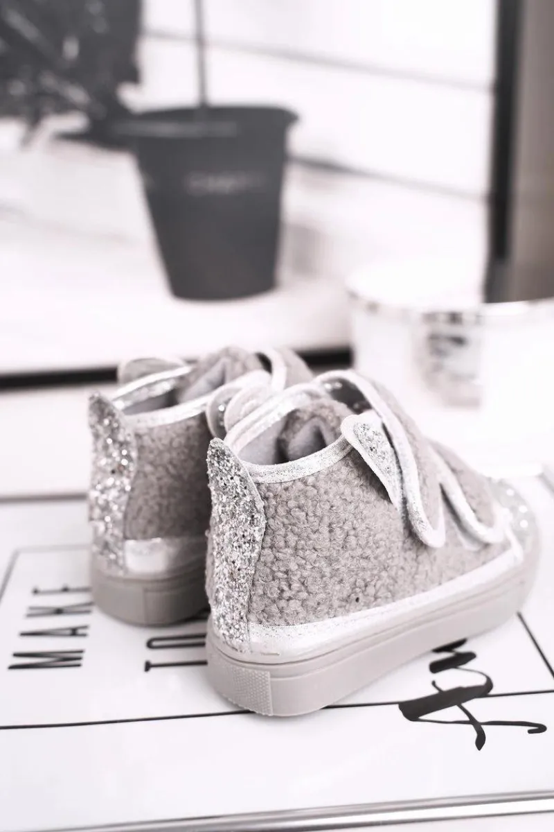 Dziewczęce>Boto Dziecięce Trampki Ocieplane Wysokie Szare Clifford