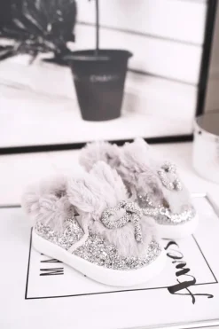 Sale Dziecięce Trampki Ocieplane Szare Mumi Dzieci Dziewczęce