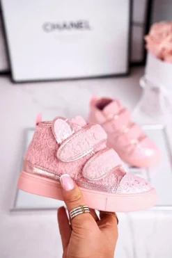 Discount Boto Dziecięce Trampki Ocieplane Wysokie Różowe Clifford