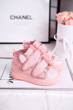 Discount Boto Dziecięce Trampki Ocieplane Wysokie Różowe Clifford