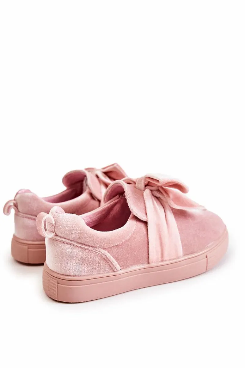 Dziewczęce>Boto Dziecięce Trampki Slip-On Z Kokardą Różowe Timma