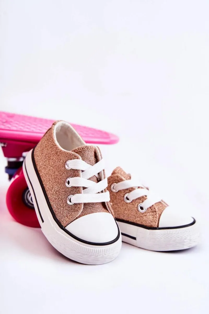 Dziewczęce|Back To School>Boto Dziecięce Trampki Wiązane Różowe Złoto Wella Różowy