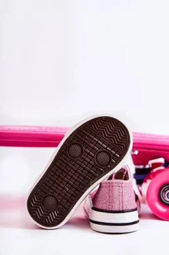 Hot Dziecięce Trampki Wiązane Różowe Wella Dzieci Dziewczęce