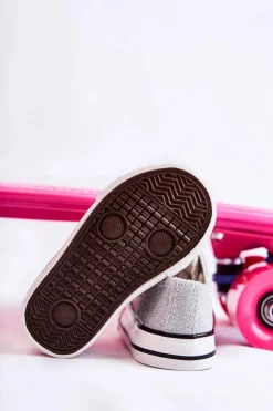 Clearance Boto Dziecięce Trampki Wiązane Srebrne Wella Srebrny