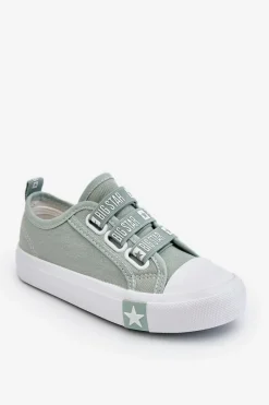 Discount Big Star Shoes Dziecięce Trampki Wsuwane Big Star LL374010 Zielone