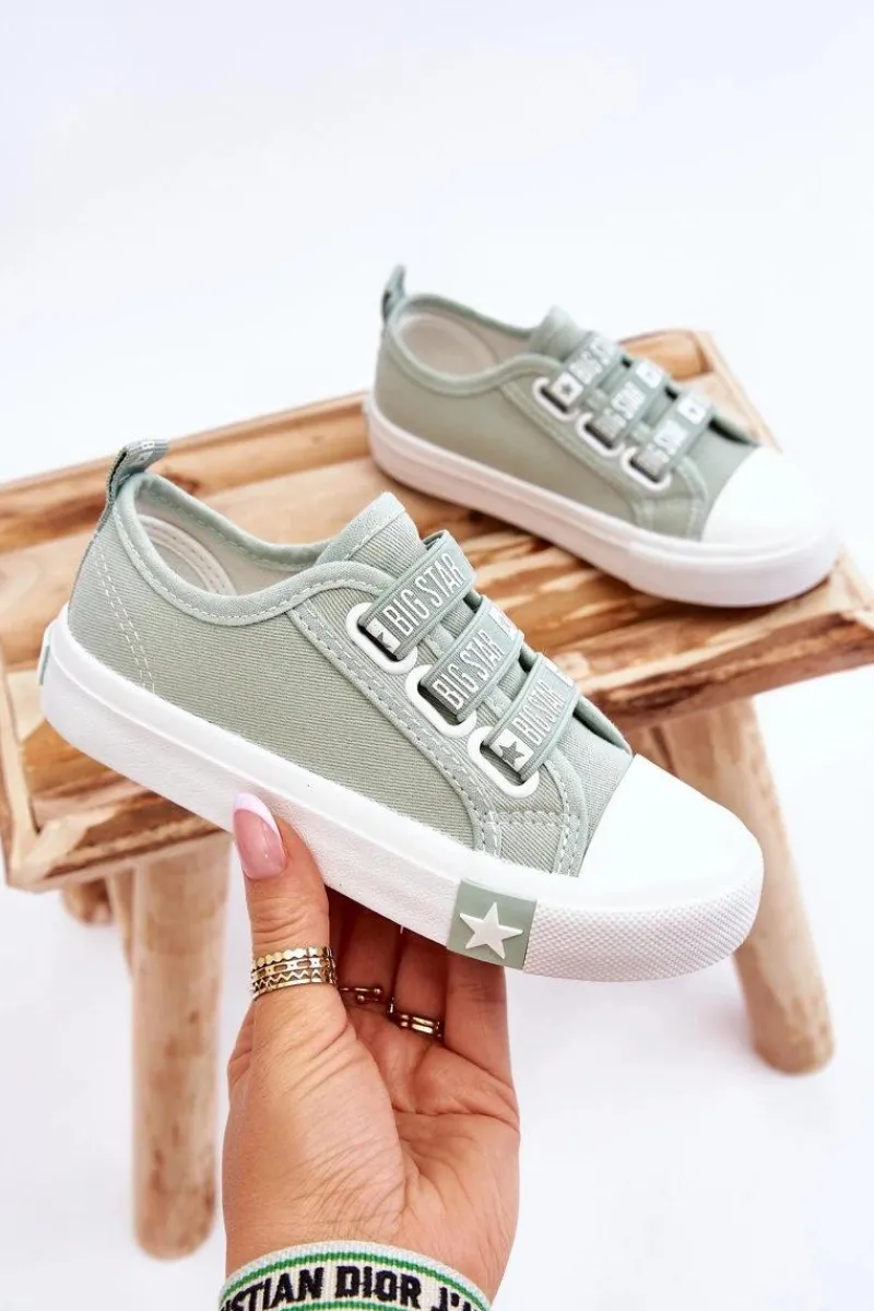 Discount Big Star Shoes Dziecięce Trampki Wsuwane Big Star LL374010 Zielone