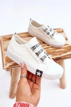 Online Big Star Shoes Dziecięce Trampki Wsuwane Big Star LL374007 Białe