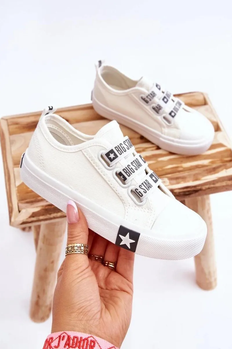 Online Big Star Shoes Dziecięce Trampki Wsuwane Big Star LL374007 Białe