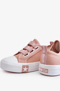 Clearance Dziecięce Trampki Wsuwane Big Star LL374008 Różowe Dzieci Chłopięce|Dziewczęce