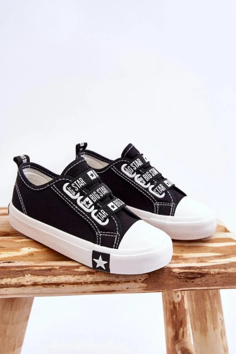 Best Dziecięce Trampki Wsuwane Big Star LL374006 Czarne Dzieci Chłopięce|Dziewczęce