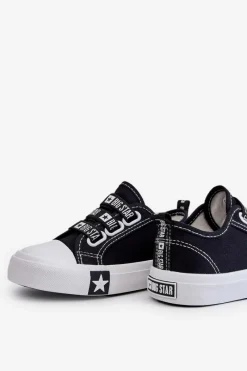 Best Dziecięce Trampki Wsuwane Big Star LL374006 Czarne Dzieci Chłopięce|Dziewczęce