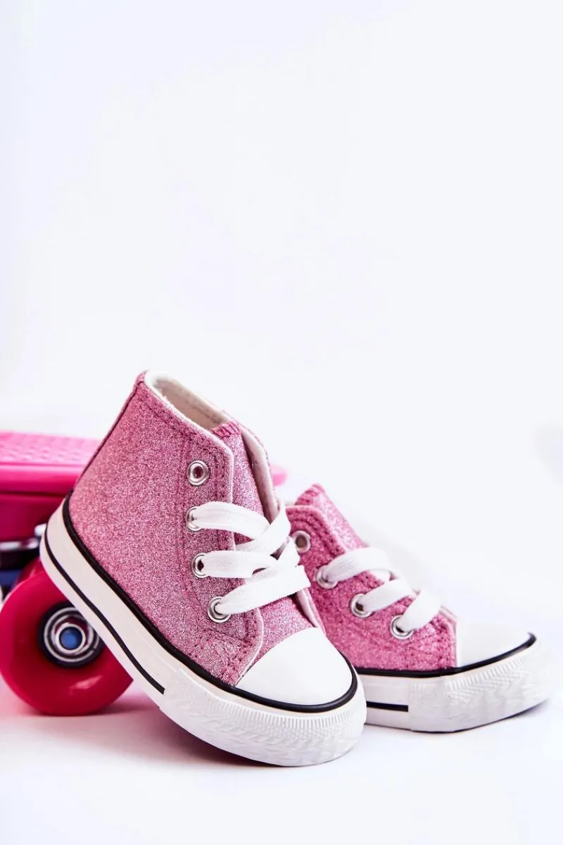 New Dziecięce Trampki Wysokie Różowe Catrina Dzieci Dziewczęce|Back To School