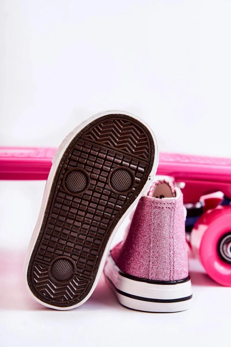 New Dziecięce Trampki Wysokie Różowe Catrina Dzieci Dziewczęce|Back To School