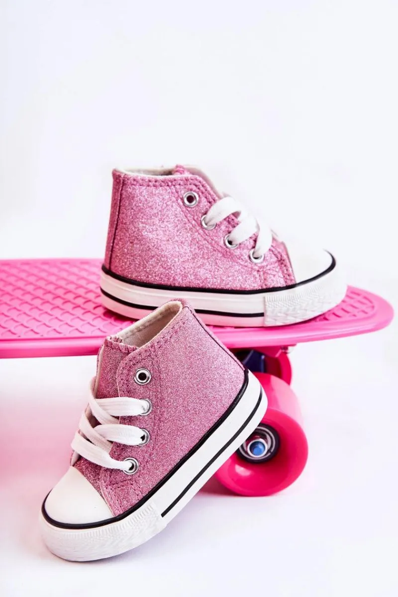 New Dziecięce Trampki Wysokie Różowe Catrina Dzieci Dziewczęce|Back To School