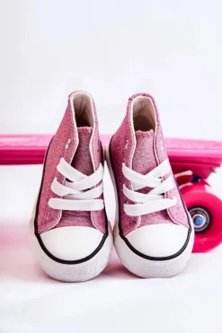 New Dziecięce Trampki Wysokie Różowe Catrina Dzieci Dziewczęce|Back To School