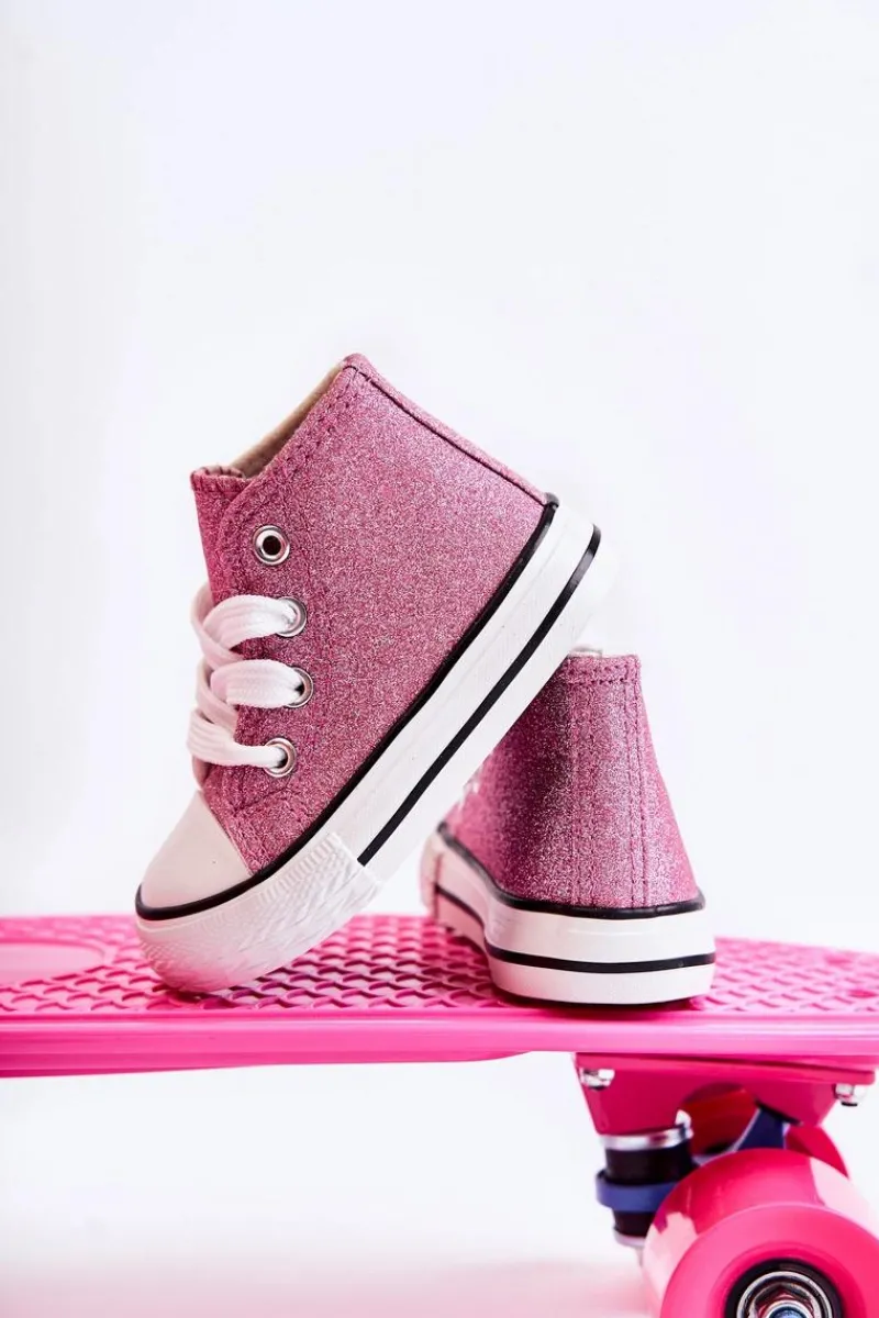 New Dziecięce Trampki Wysokie Różowe Catrina Dzieci Dziewczęce|Back To School