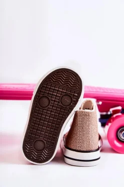 Best Boto Dziecięce Trampki Wysokie Różowe Złoto Catrina Różowy